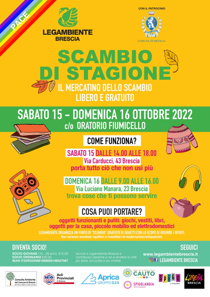 Locandina Scambio di Stagione ottobre 2022 - Legambiente Brescia